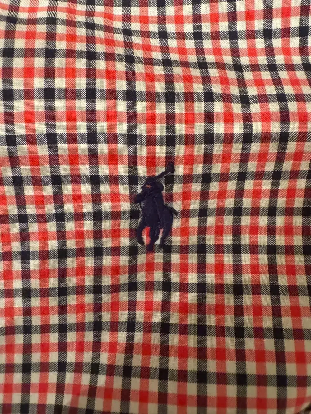Ralph Lauren Long Sleeve Red and Blue Gingham Button Down Shirt  H1098
